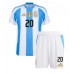 Argentinien Alexis Mac Allister #20 Fußballbekleidung Heimtrikot Kinder Copa America 2024 Kurzarm (+ kurze hosen)